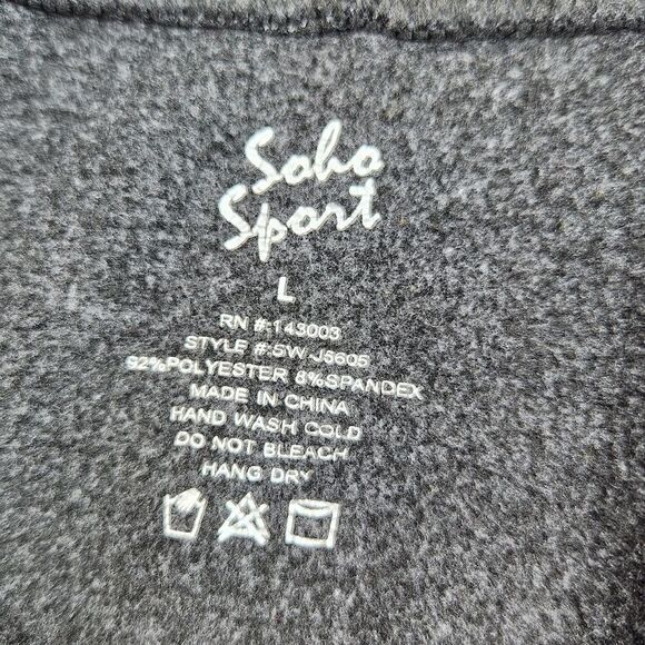 ☔️💜Soho Sport Gray & Neon Orange Hooded Athletic Jacket Large - Picture 9 of 9